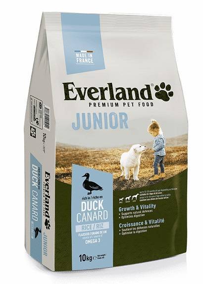 Croquettes Everland Premium pour chiots, toutes tailles, saveur Canard